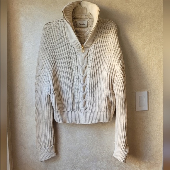 🦢 Nanushka Eria Cable Knit Zip Pullover Sweater 🦢 - Picture 5 of 14